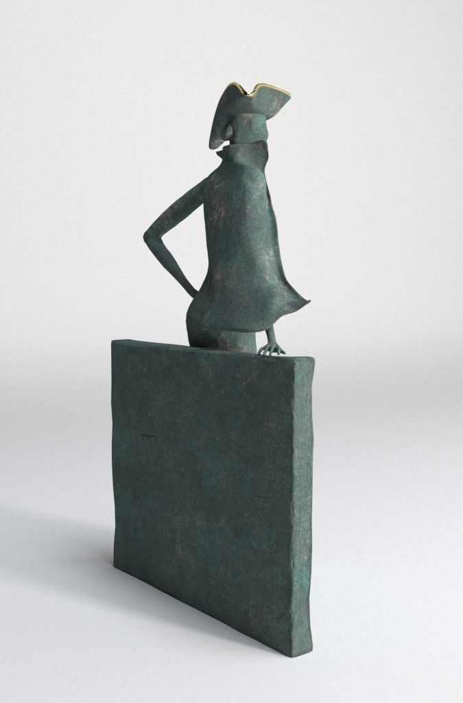 Bronze statuette - 3dsMax V-Ray - PBR - 47 cm - 18 inches 3D model_6