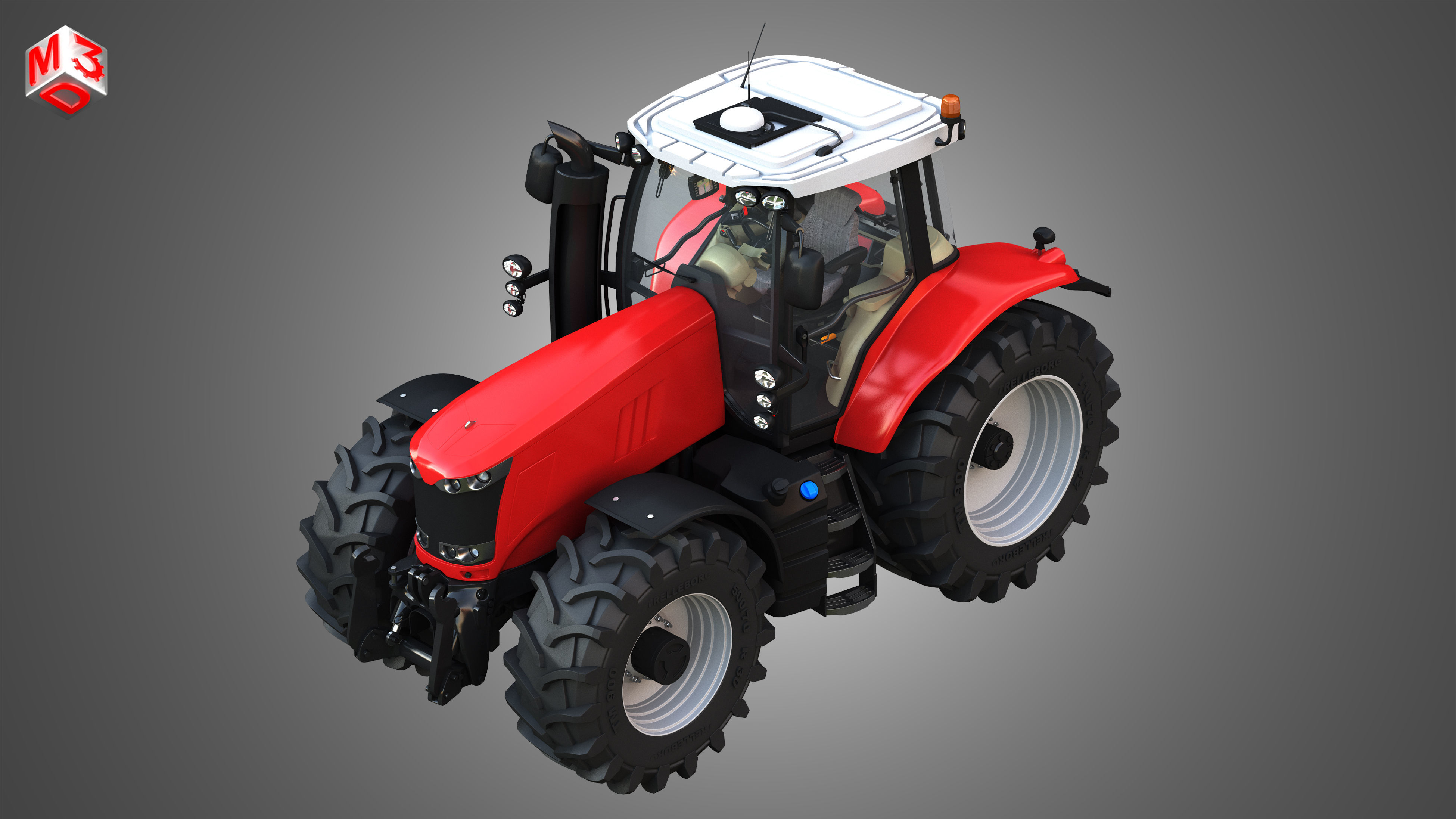 Massey Ferguson -7719 Tractor 3D model_7