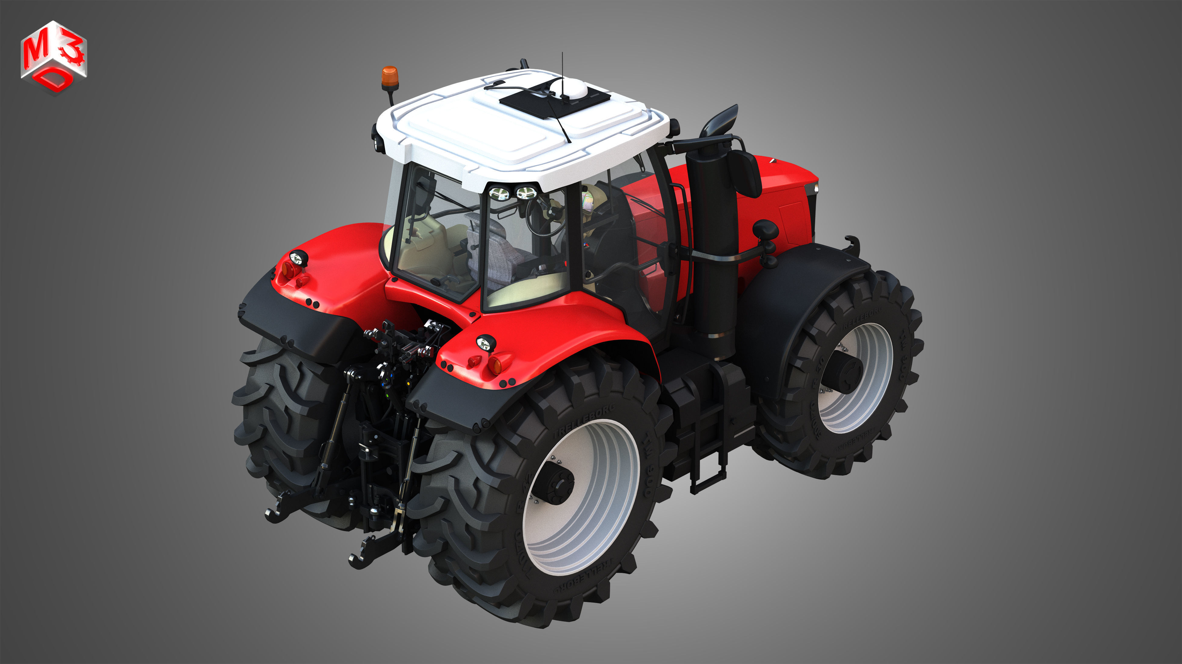 Massey Ferguson -7719 Tractor 3D model_8
