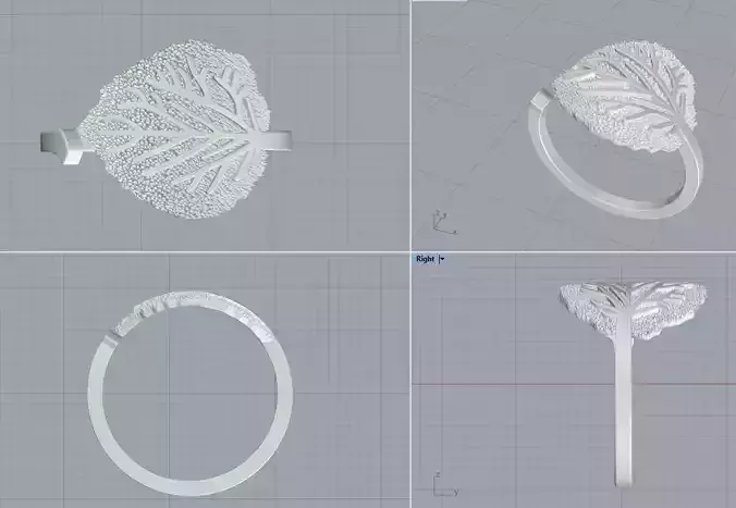 Aspen leaf ring size 6