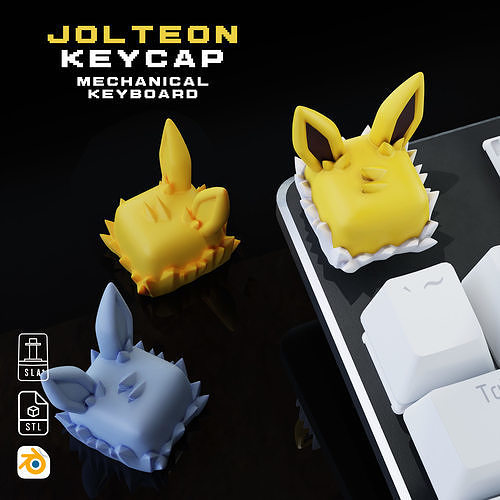 Jolteon Pokemon - Keycap 3D mechanical keyboard - Eeveelutions 3D print model