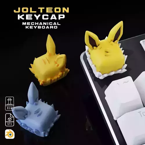 Jolteon Pokemon - Keycap 3D mechanical keyboard - Eeveelutions 3D print model