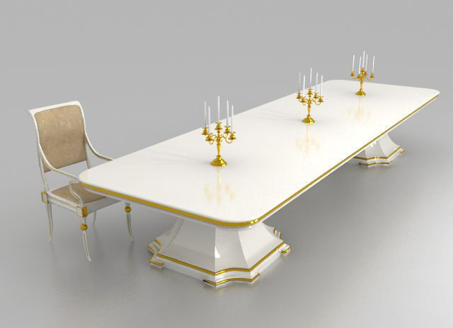 Classic table chair Collection Vol 01    6 Items 3D model_1