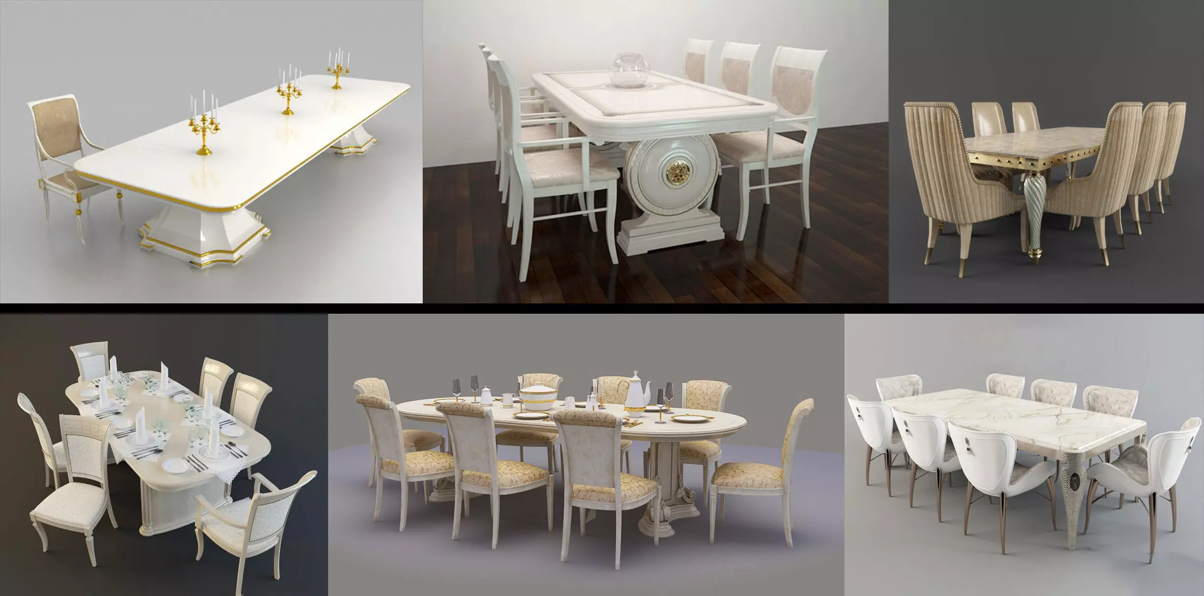 Classic table chair Collection Vol 01    6 Items 3D model_0