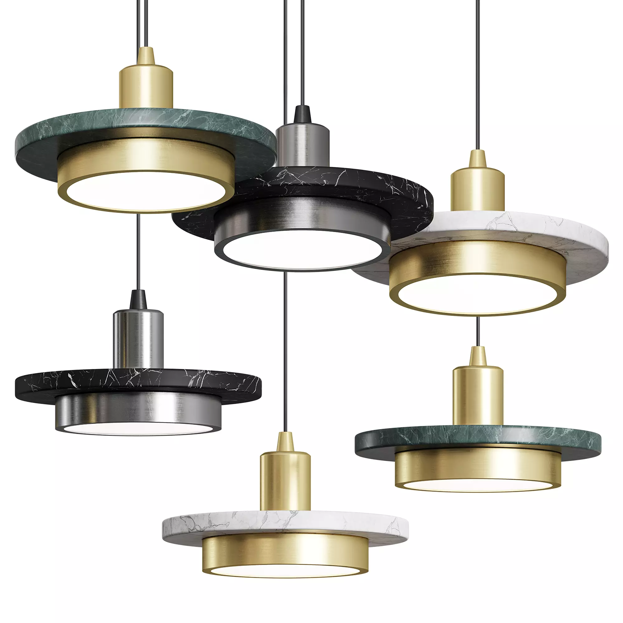 Nordic Marble Pendant Lamp Modern Creative 3D model_0