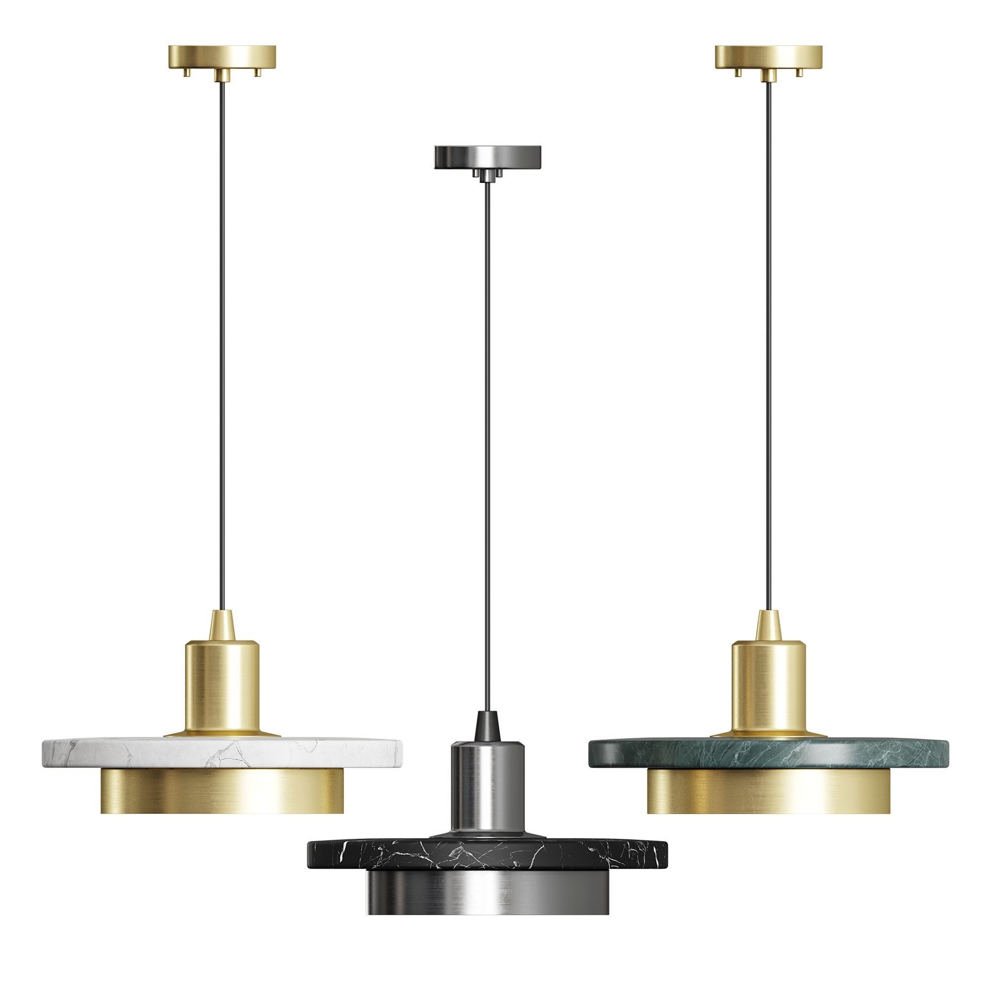 Nordic Marble Pendant Lamp Modern Creative 3D model_2