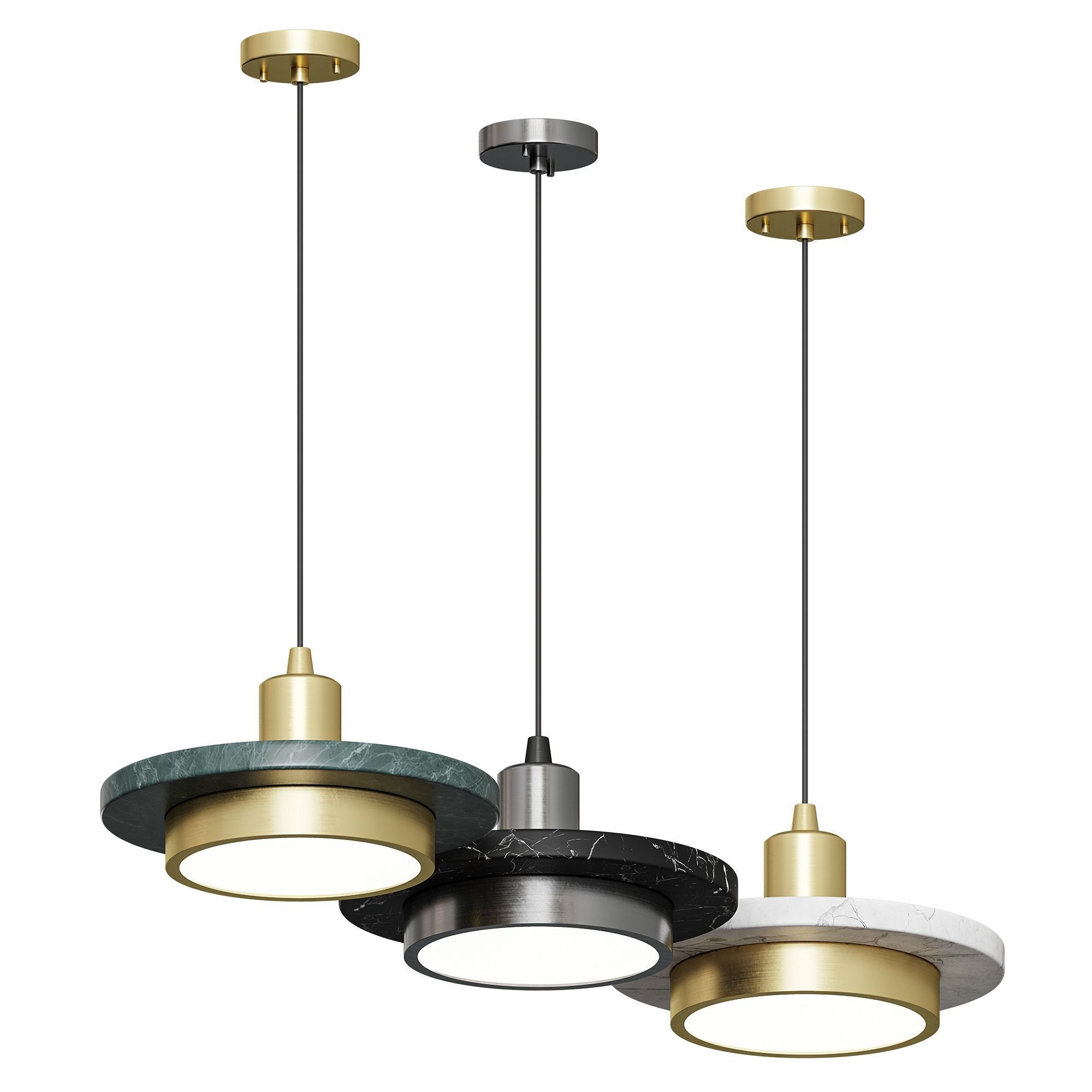 Nordic Marble Pendant Lamp Modern Creative 3D model_3