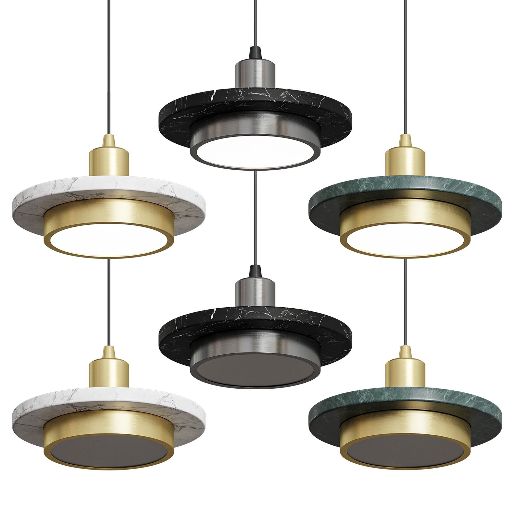 Nordic Marble Pendant Lamp Modern Creative 3D model_1