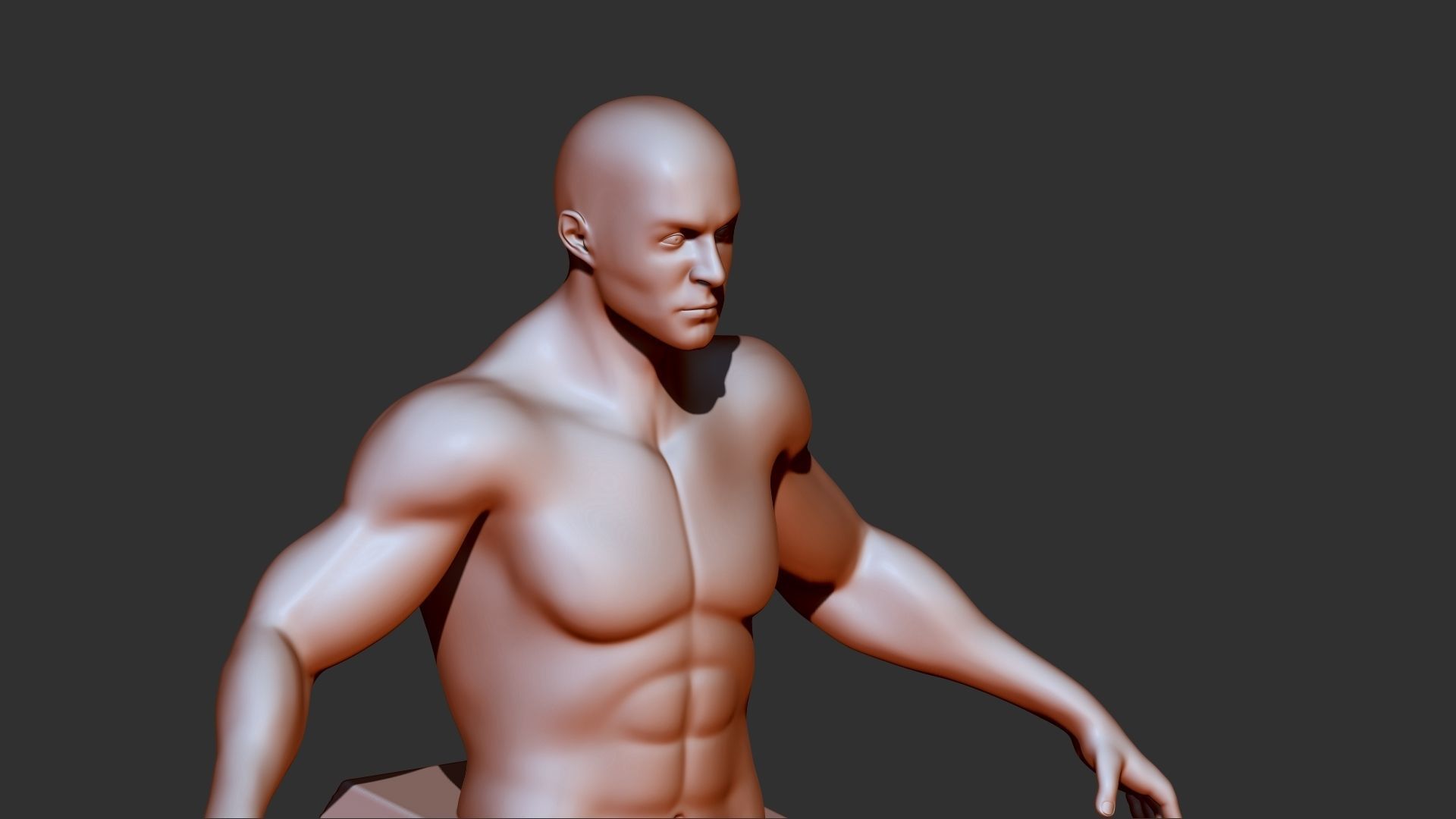 male torso 3d print model 3D model_1