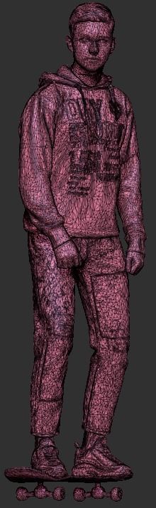 Guy on skateboard 291 Low-poly 3D model_6