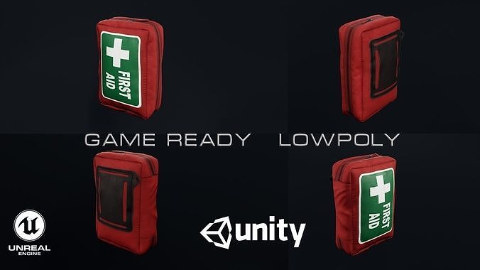 Med pack Low-poly 3D model