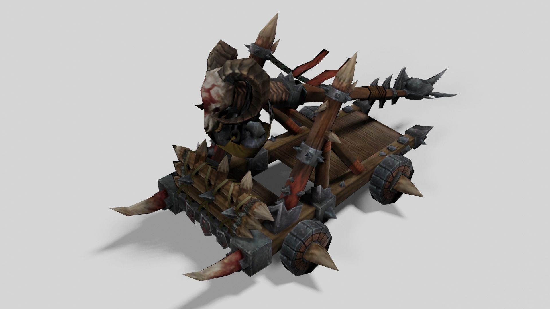 Stylized Medieval Catapult Low-poly 3D model_4