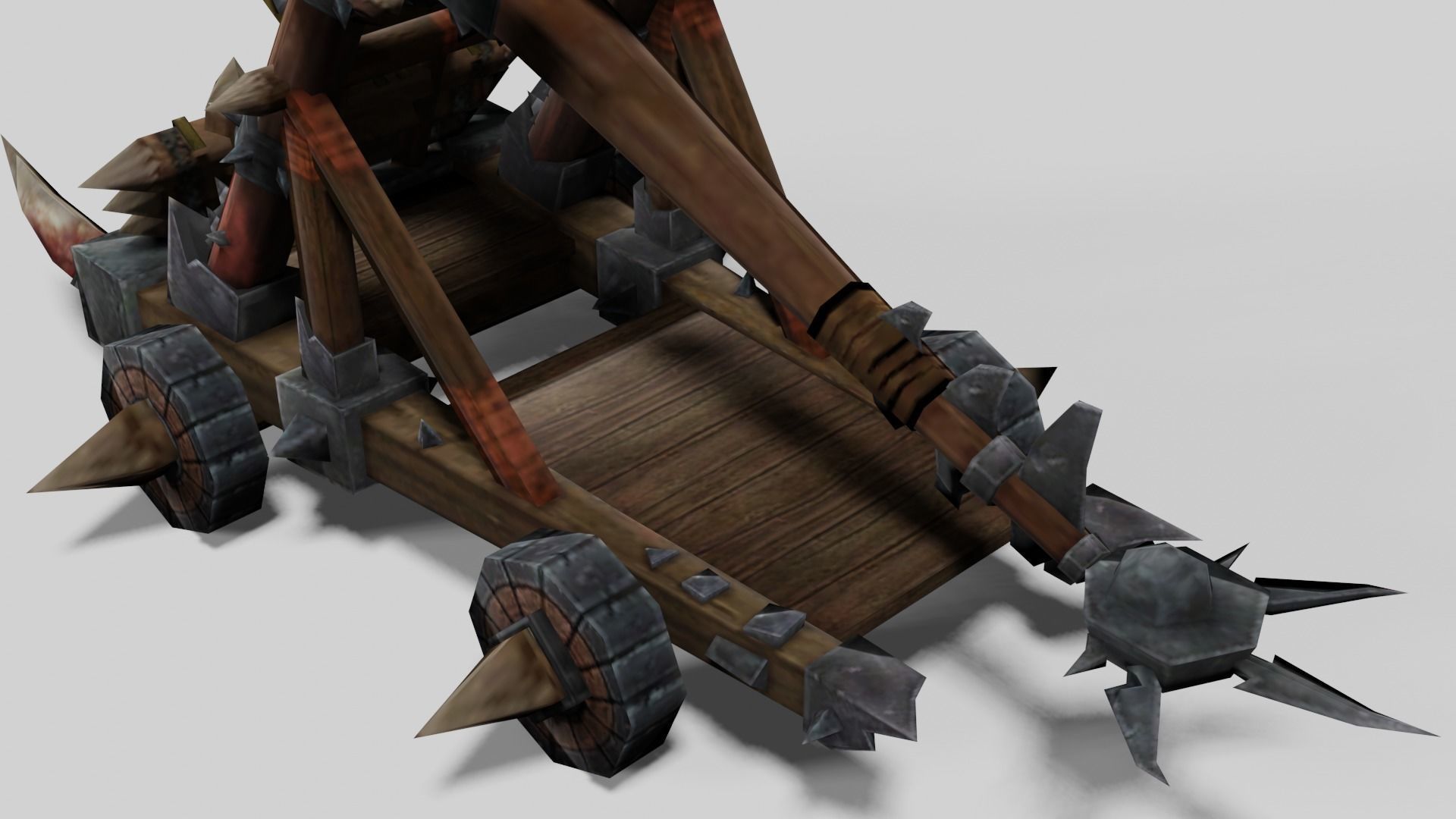 Stylized Medieval Catapult Low-poly 3D model_3