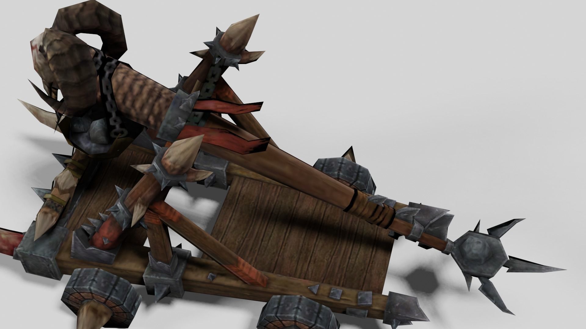Stylized Medieval Catapult Low-poly 3D model_7