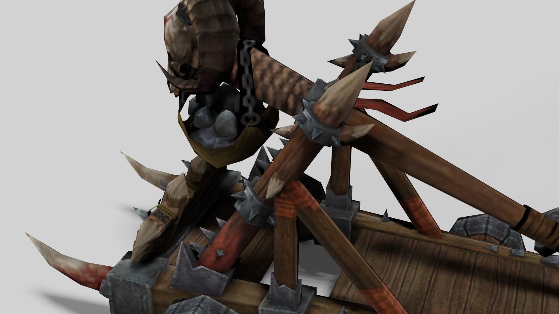 Stylized Medieval Catapult Low-poly 3D model_2