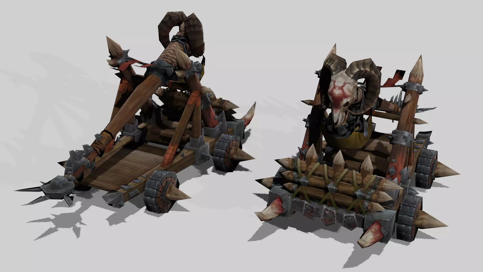 Stylized Medieval Catapult Low-poly 3D model_0