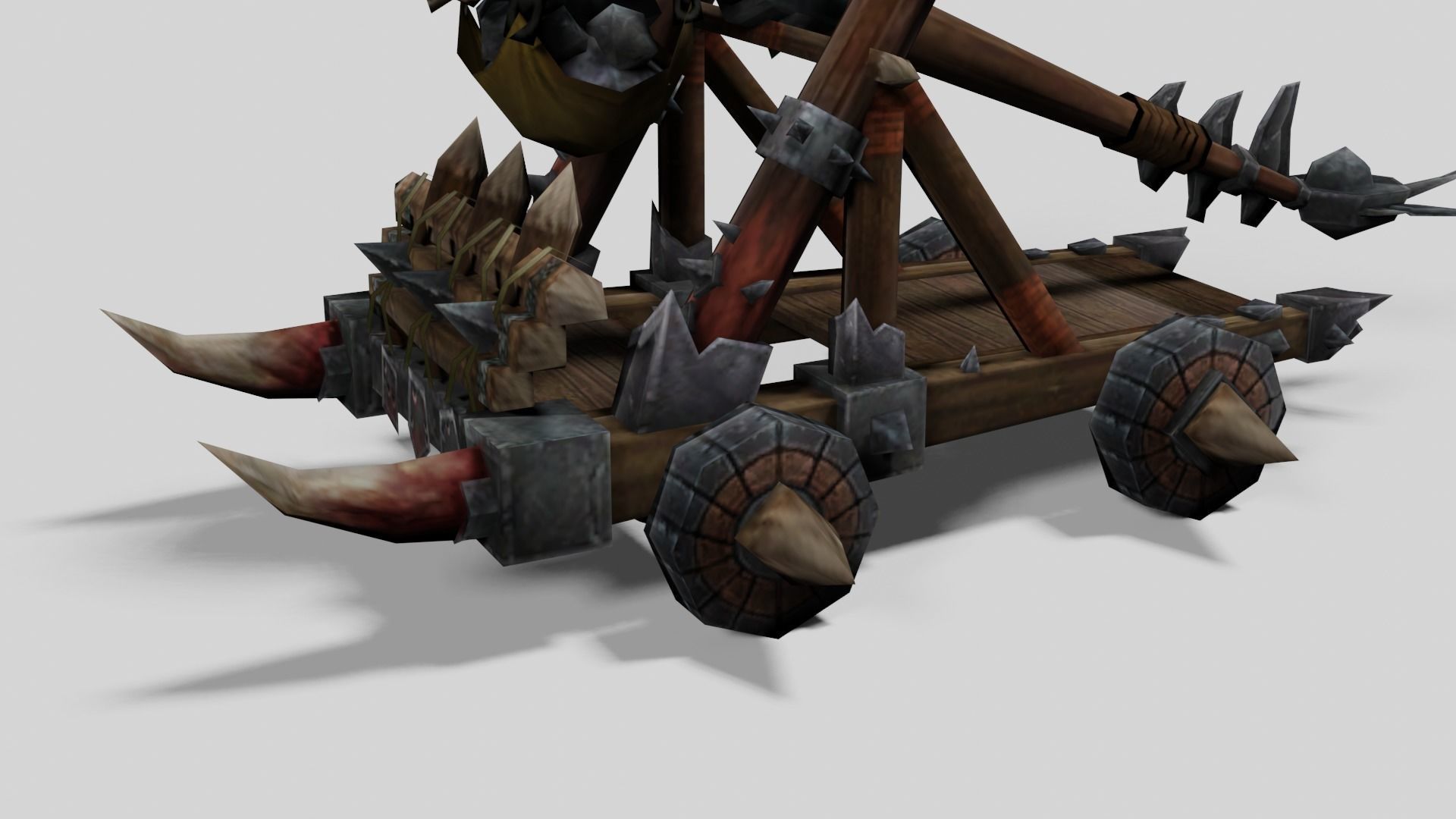 Stylized Medieval Catapult Low-poly 3D model_6