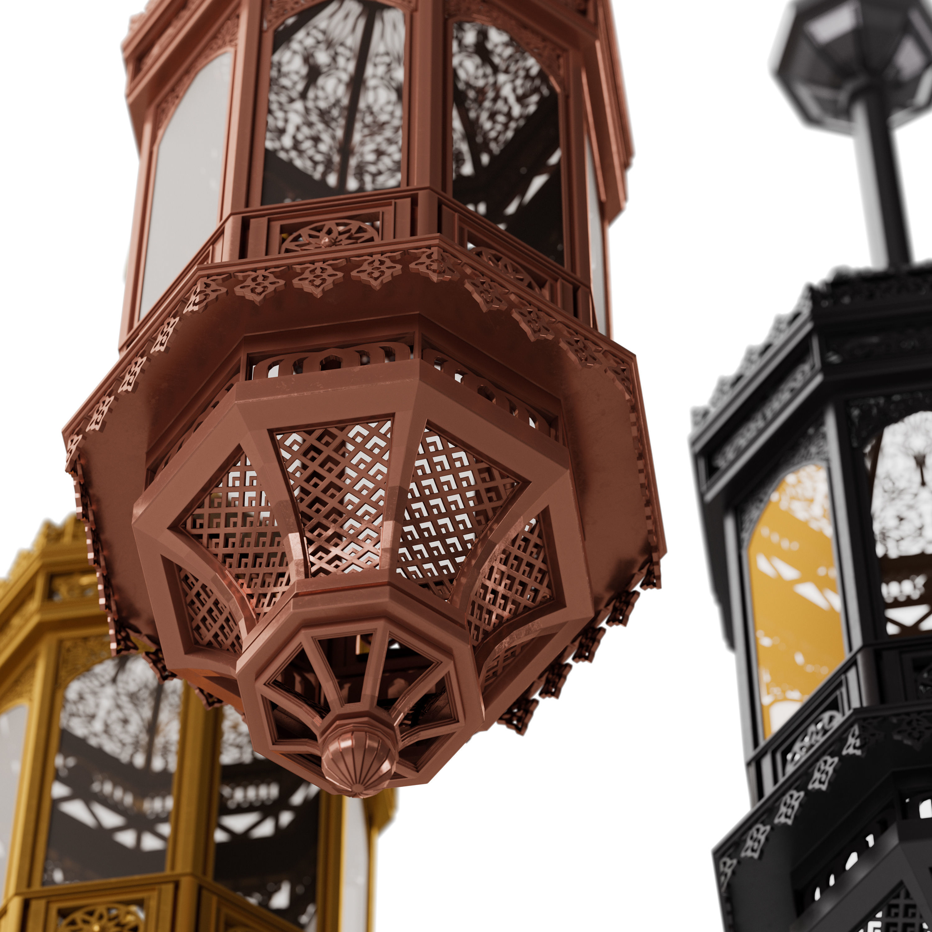 Islamic Arabian Ceiling Light 3D model_2