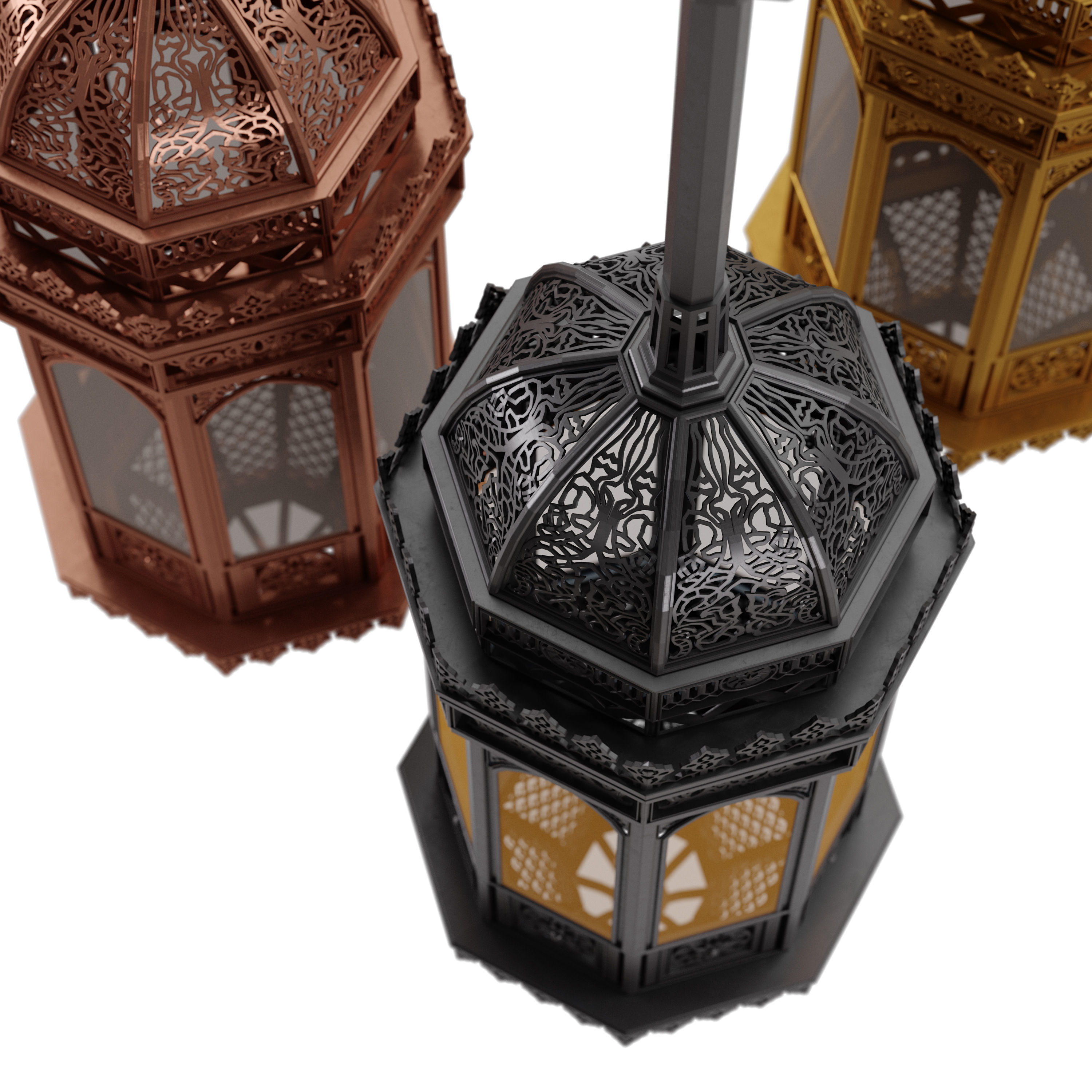 Islamic Arabian Ceiling Light 3D model_3