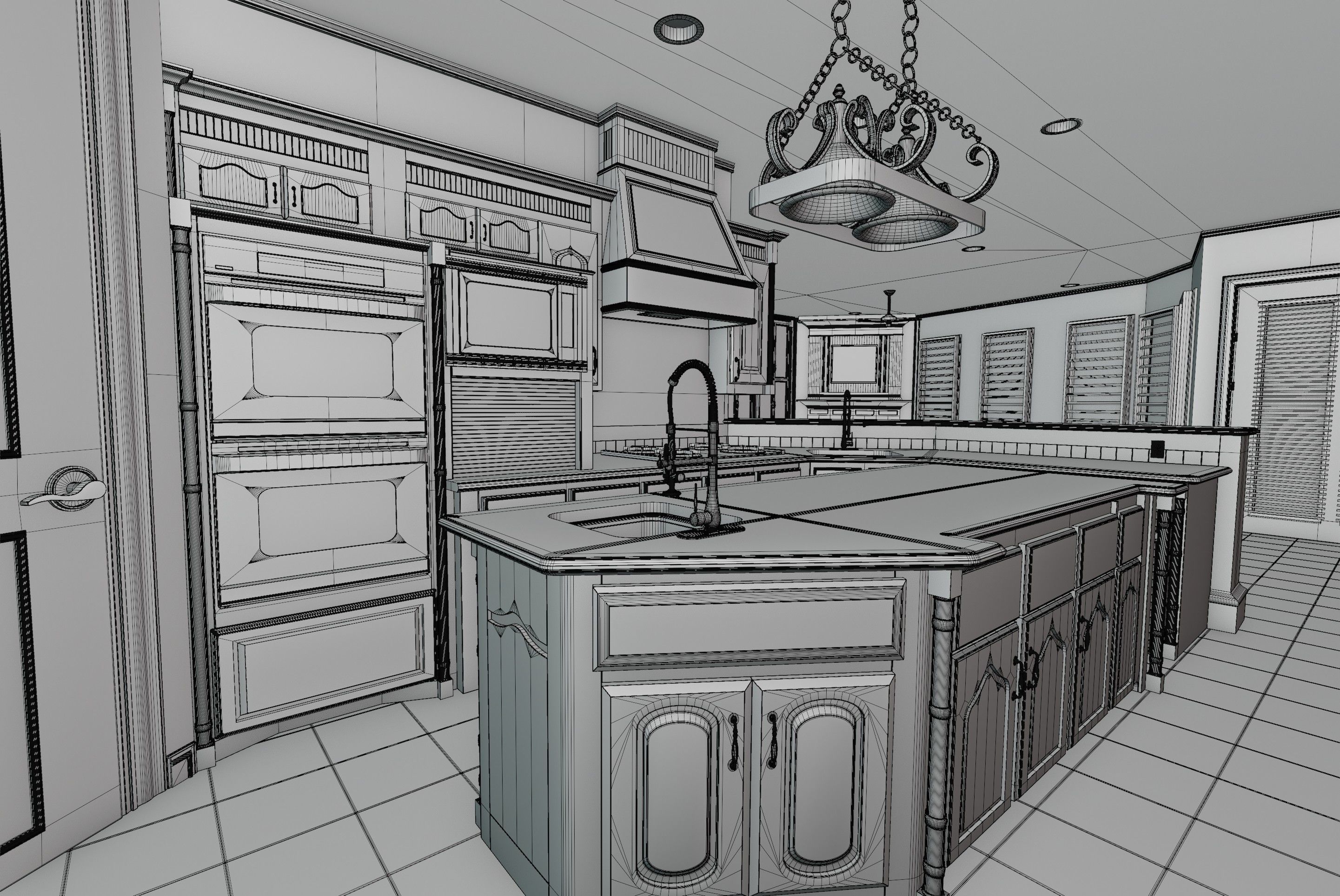Kitchen hawaiian style 3D model_5