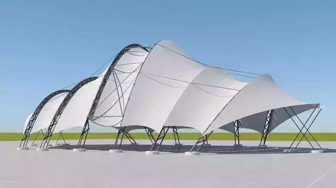 Tensile steel structure 3D model