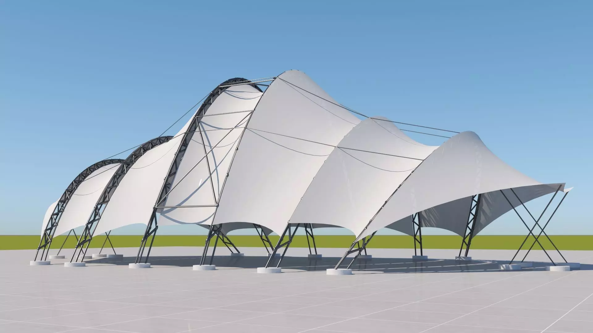 Tensile steel structure 3D model_0