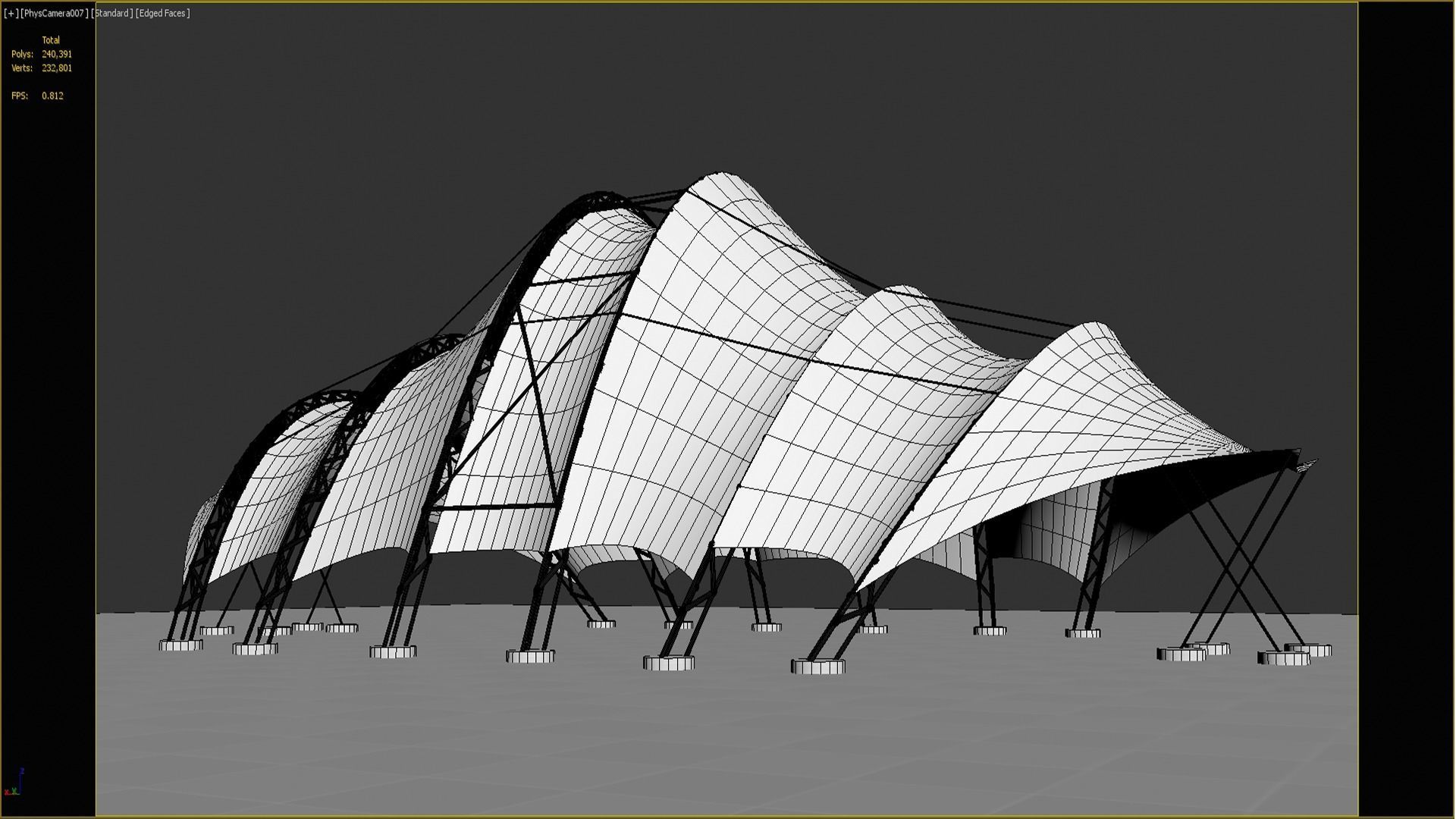 Tensile steel structure 3D model_6
