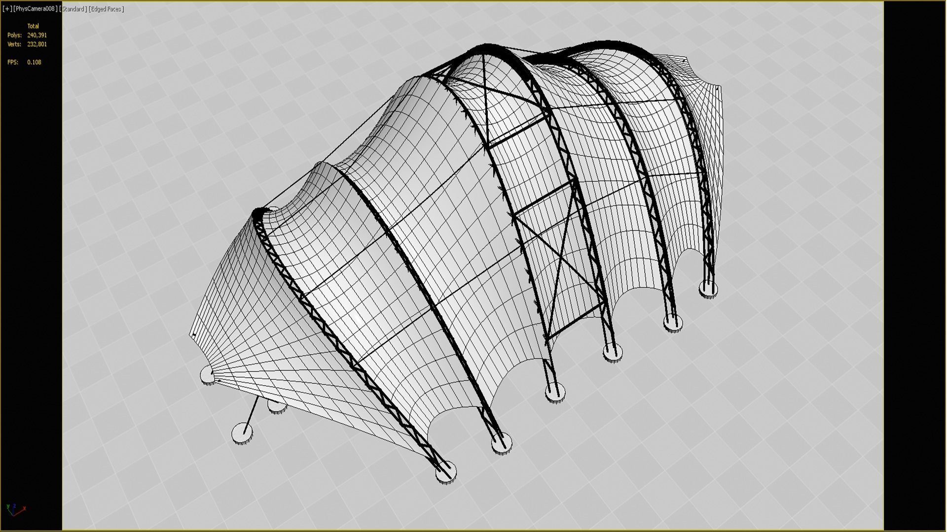 Tensile steel structure 3D model_5