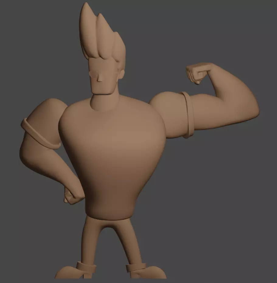 Johnny Bravo printable model 3D print model_0