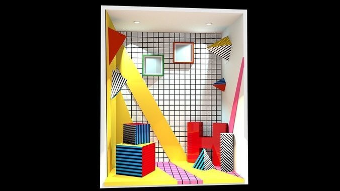 Abstract Stand Photo Corner Entertainment corner  Low-poly 3D model