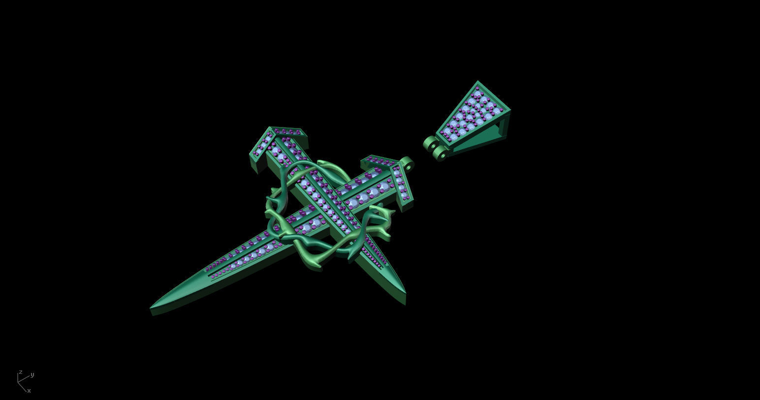 Gold Pandent  3D print model_4