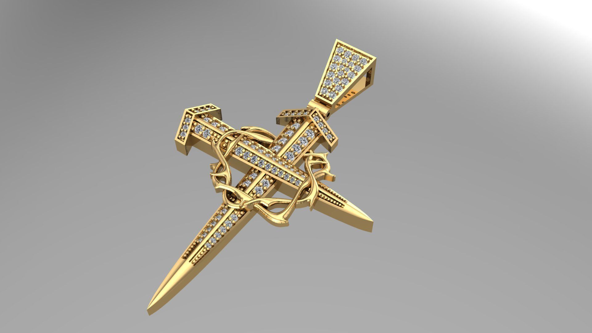 Gold Pandent  3D print model_1