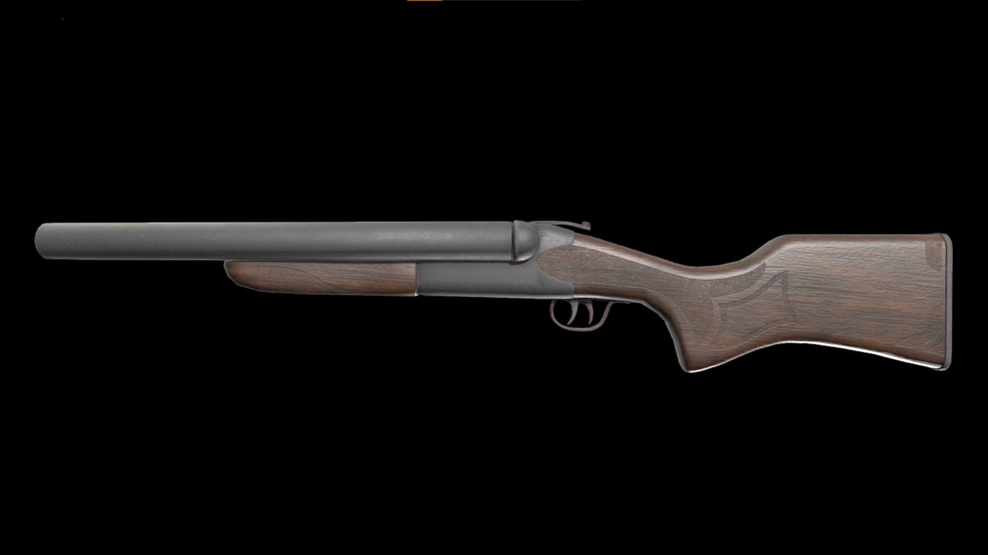Small double barrel shotgun 3D model_2