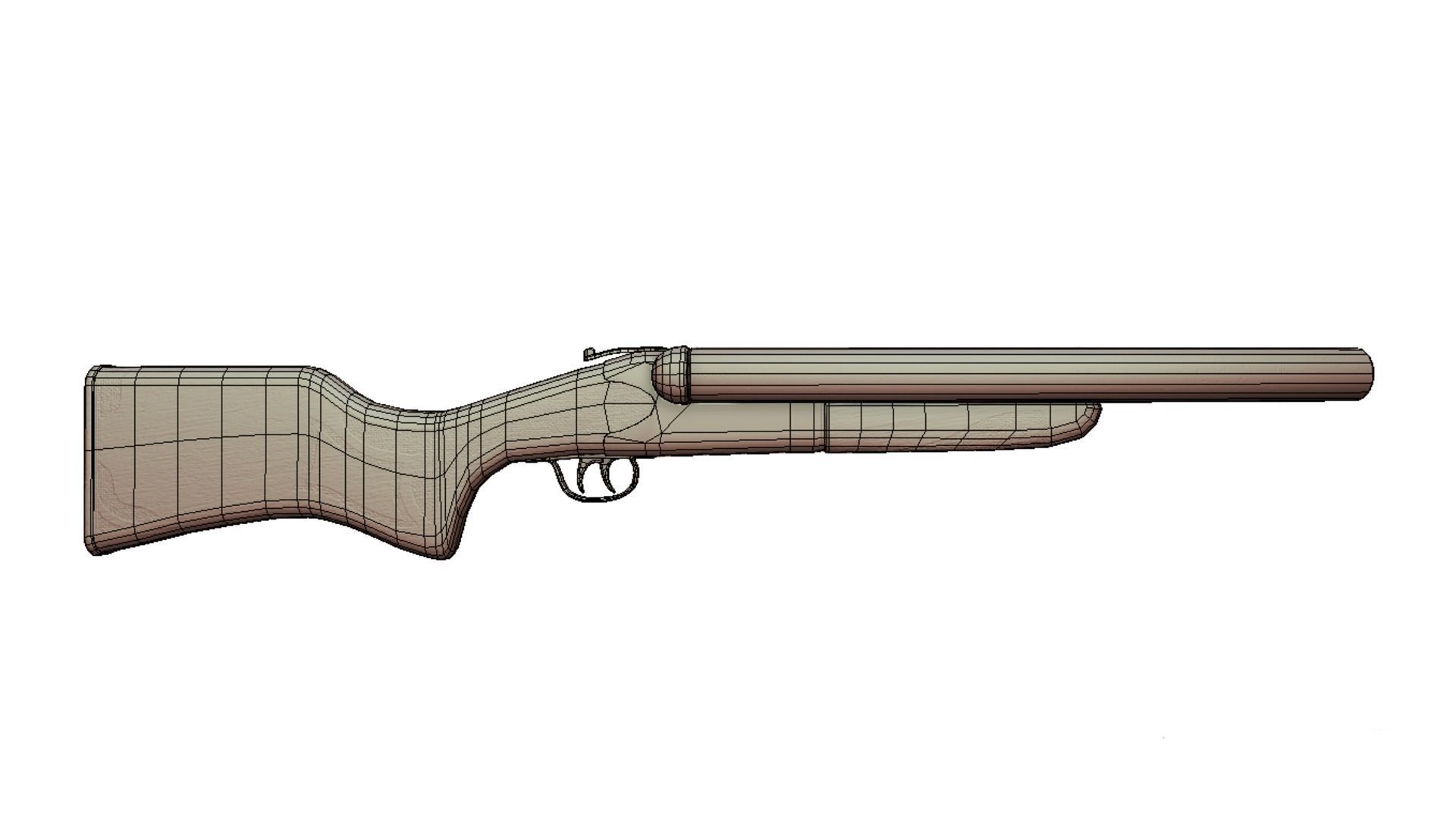 Small double barrel shotgun 3D model_5