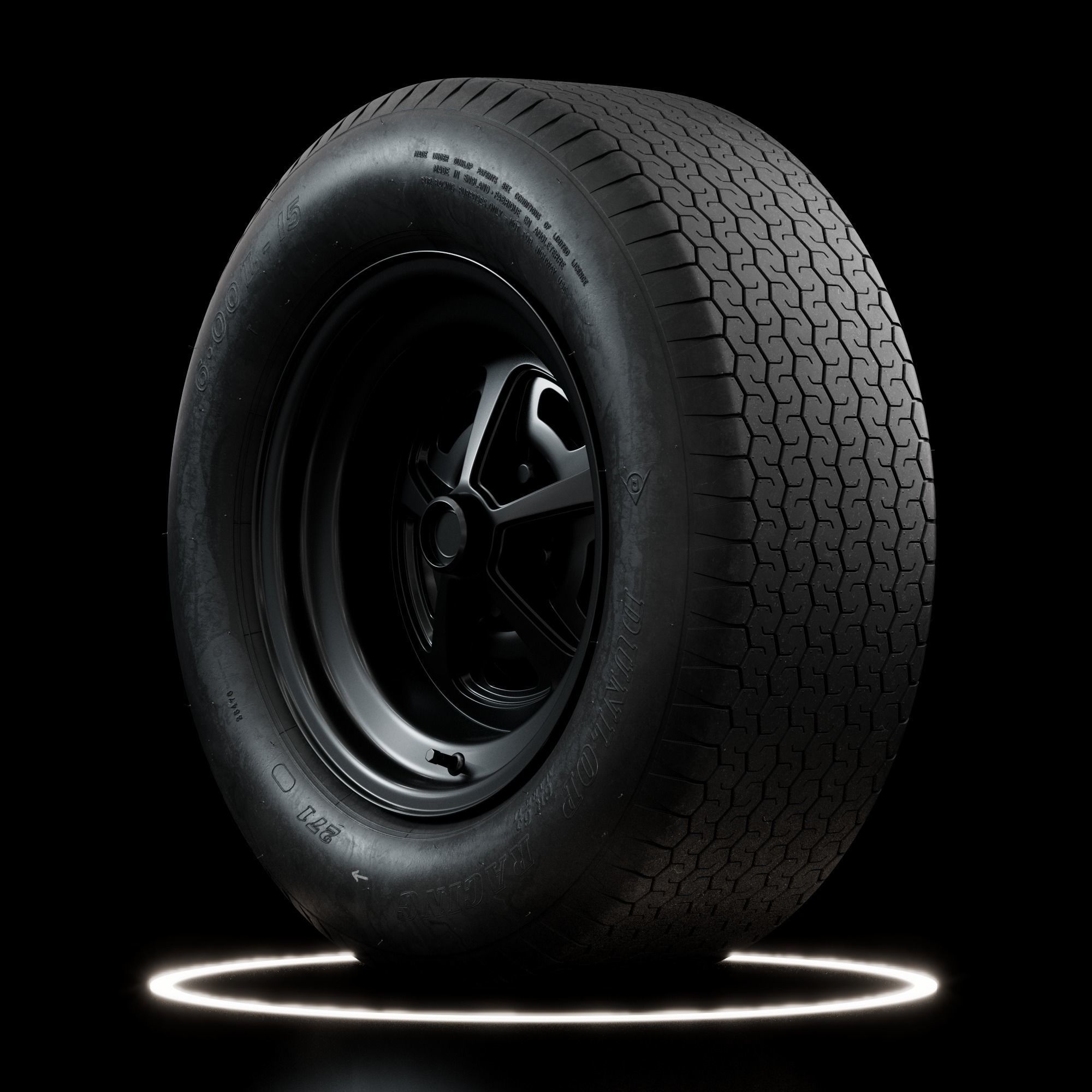 Dunlop CR65 600L 15 Front and Rear Tyres 3D model_1
