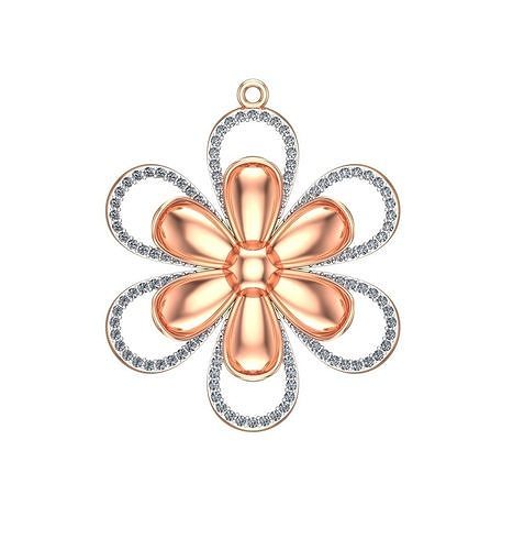 073 - Delicate Ladies Flower Pendant - Light weighted 3D print model