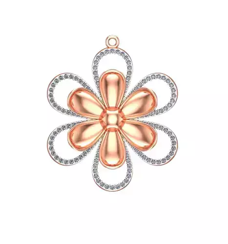 073 - Delicate Ladies Flower Pendant - Light weighted 3D print model