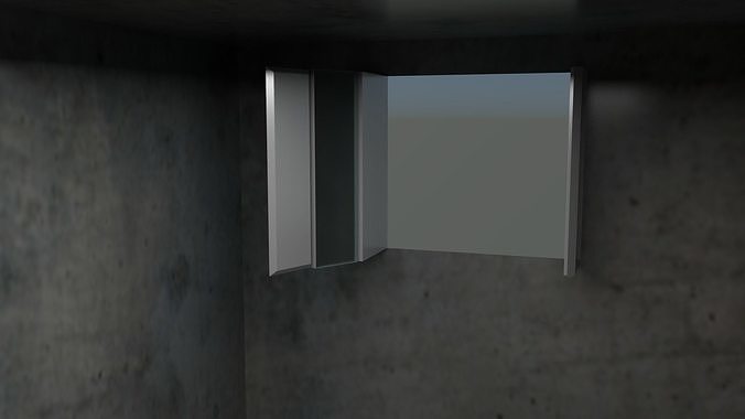 Basic room with realistic window  3D model