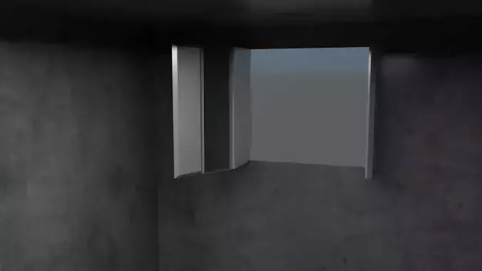 Basic room with realistic window 
