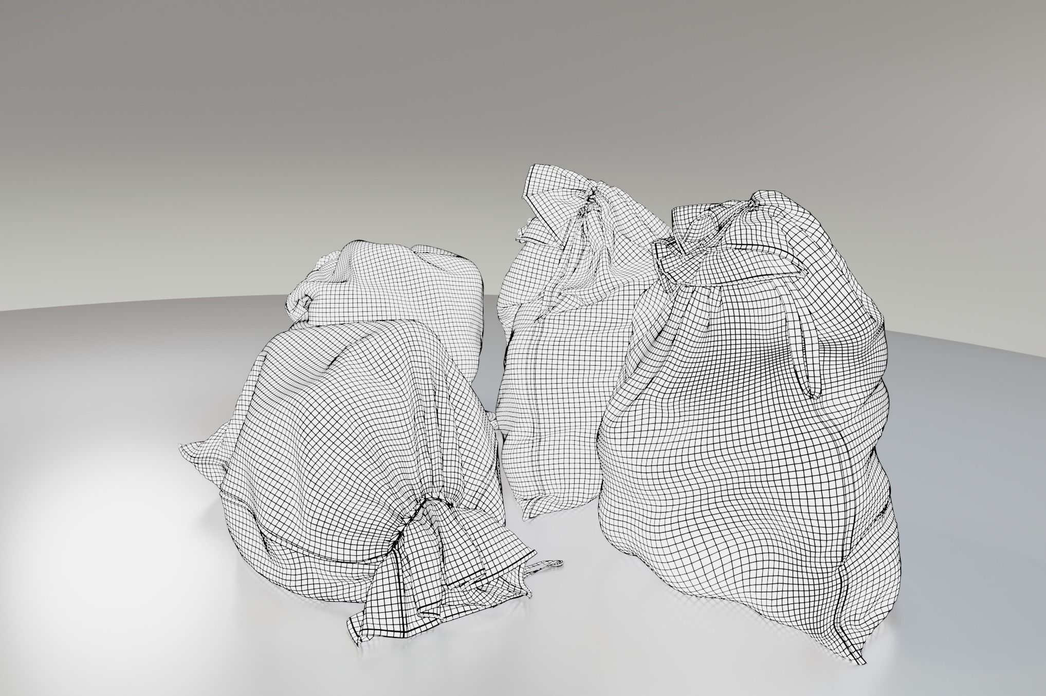 Potato Produce Sacks PBR Asset 3D model_13