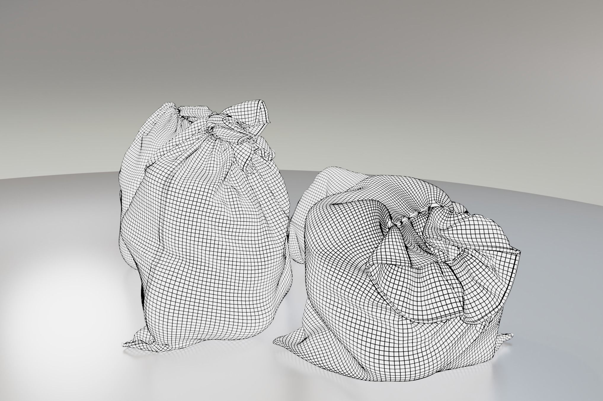Potato Produce Sacks PBR Asset 3D model_9