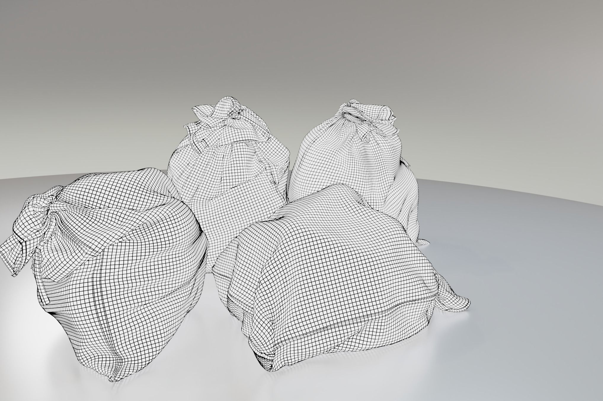 Potato Produce Sacks PBR Asset 3D model_15