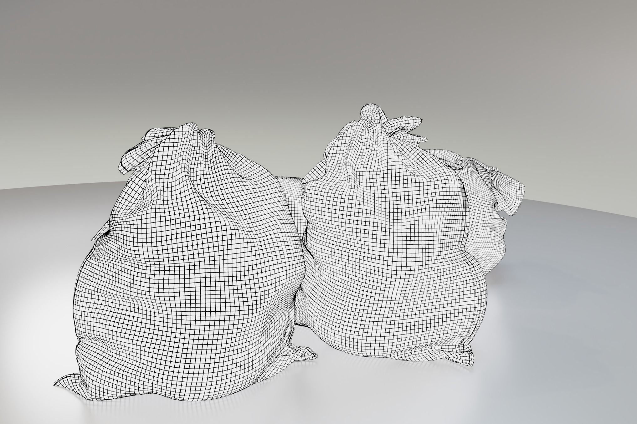 Potato Produce Sacks PBR Asset 3D model_11