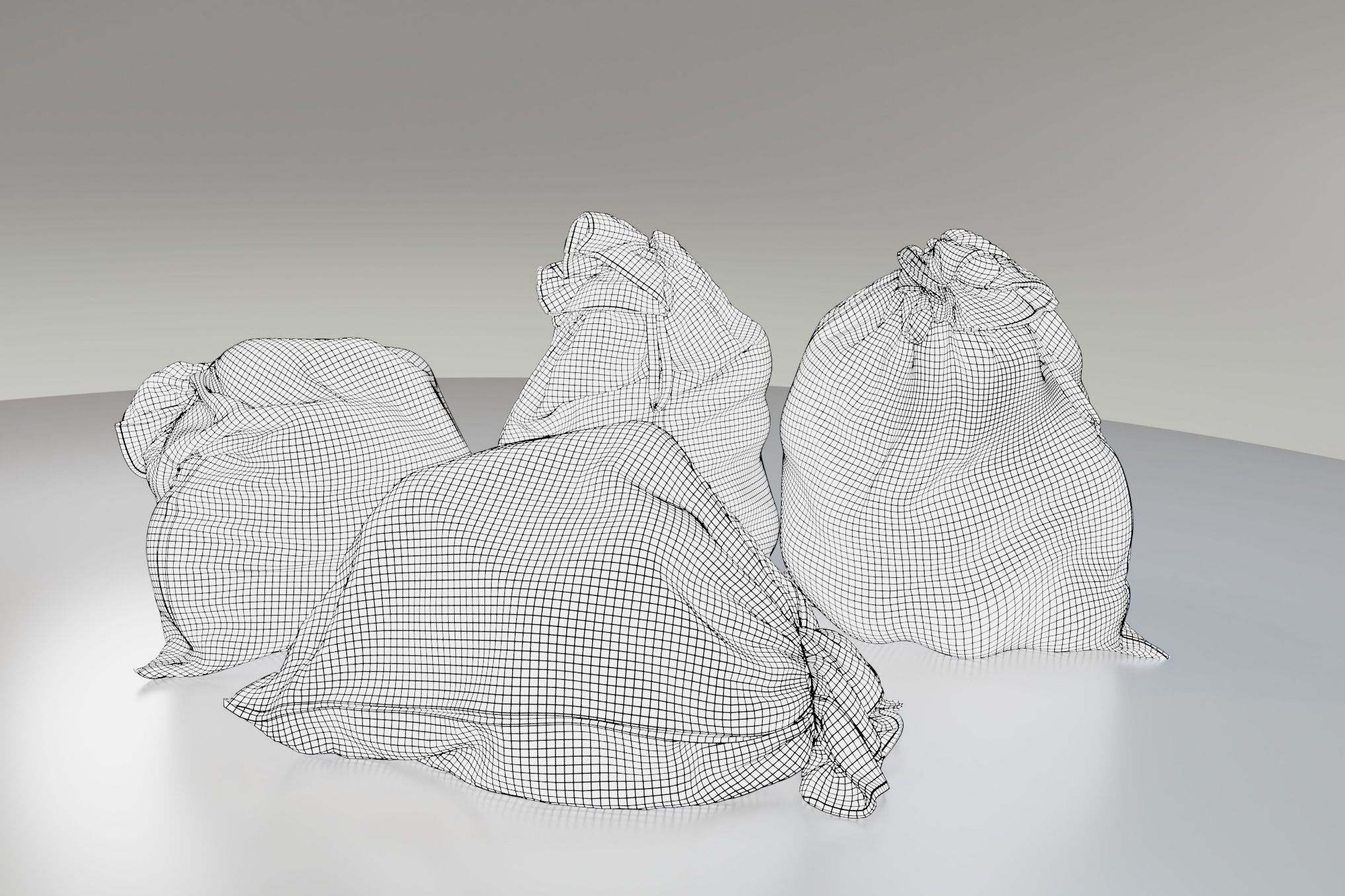 Potato Produce Sacks PBR Asset 3D model_14