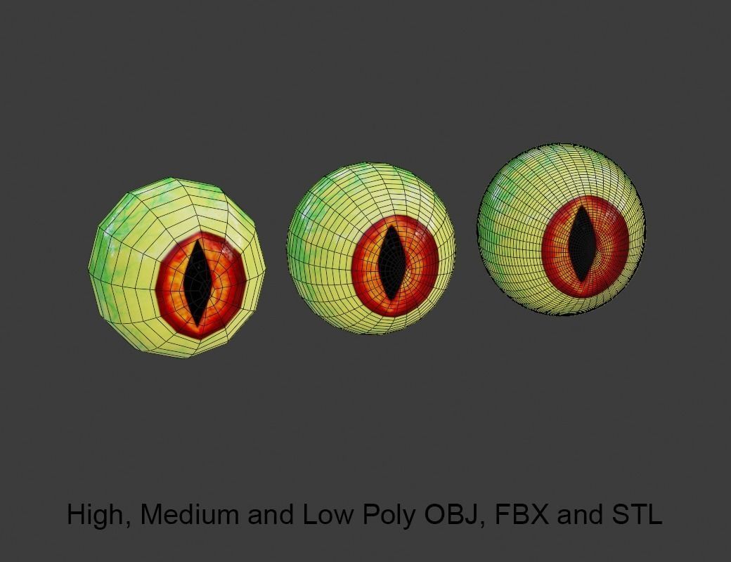 Goblin Eye Low-poly 3D model_10