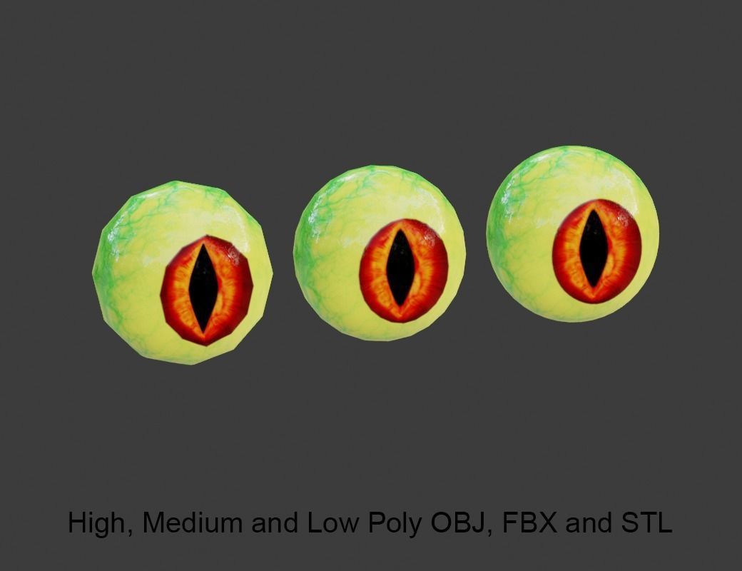 Goblin Eye Low-poly 3D model_9