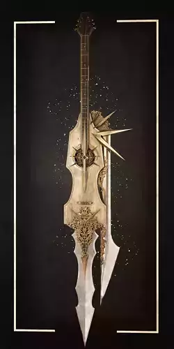 Violin Weapon Low-poly 3D model