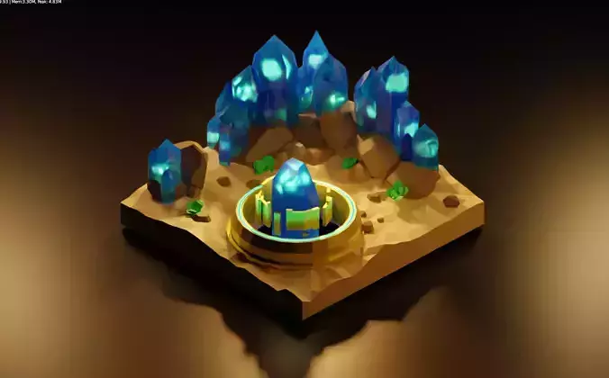 desert with crystals 