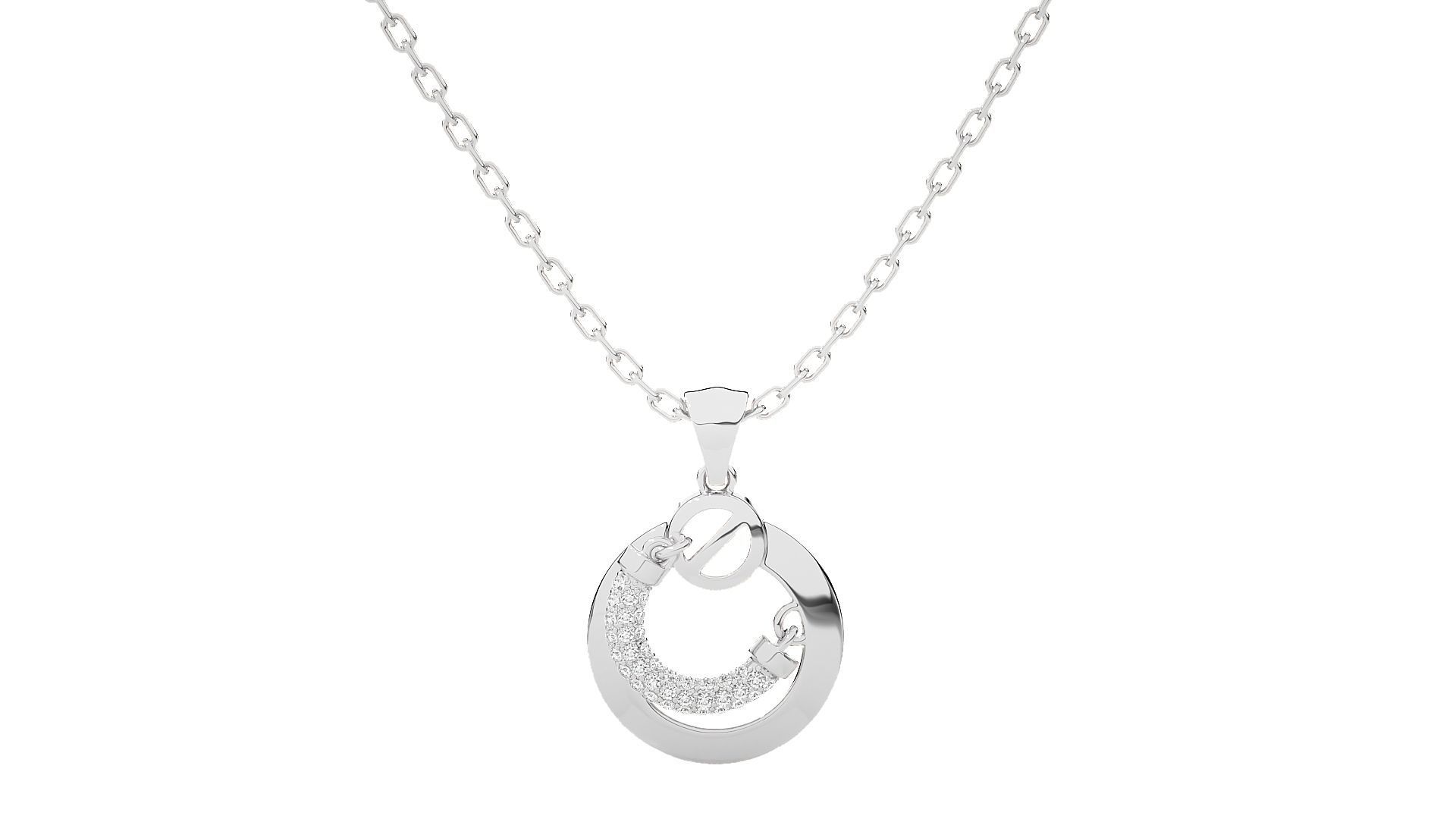 Women Diamaond pendant 3dm stl render detail  3D print model_5