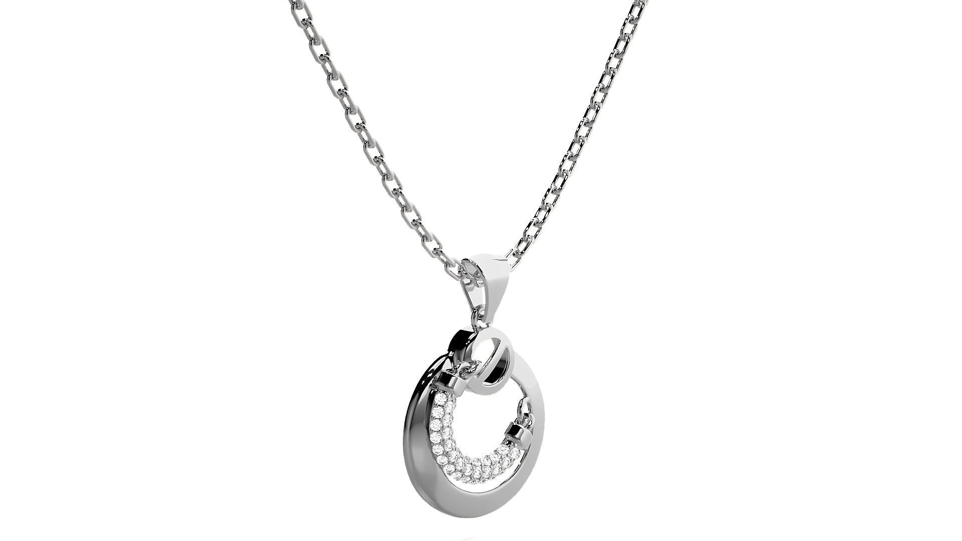 Women Diamaond pendant 3dm stl render detail  3D print model_6